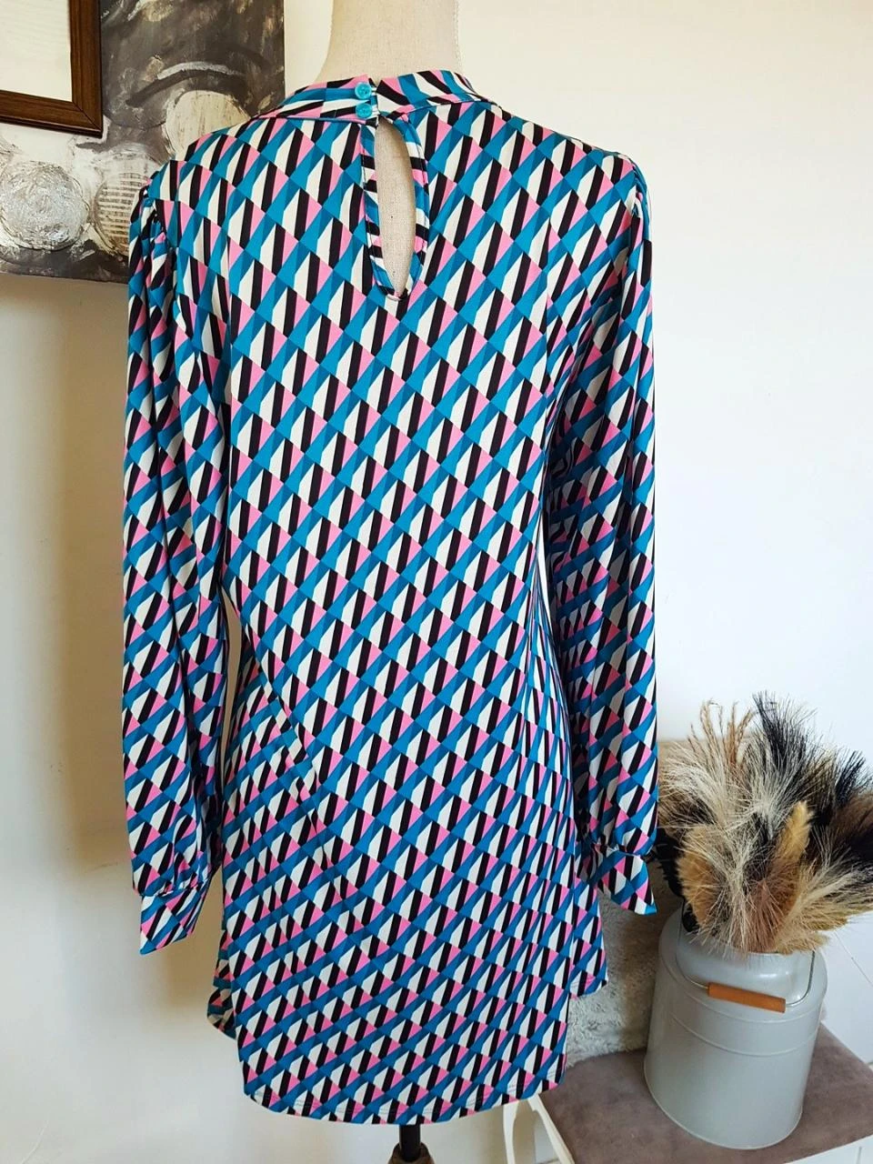 👗Vintage 70s Geometric Short Dress / Graphic - Florencia (Made in Italy) – photo 3